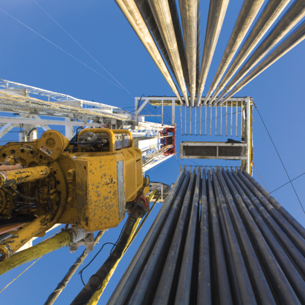 Pipes sitting ready for use in drilling operation