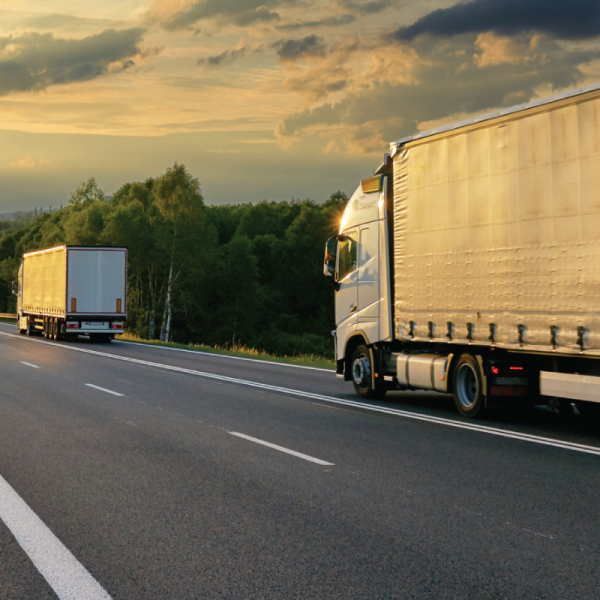 Commercial Trucks on Highway